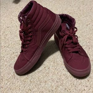 Burgundy high top vans